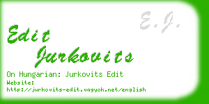 edit jurkovits business card